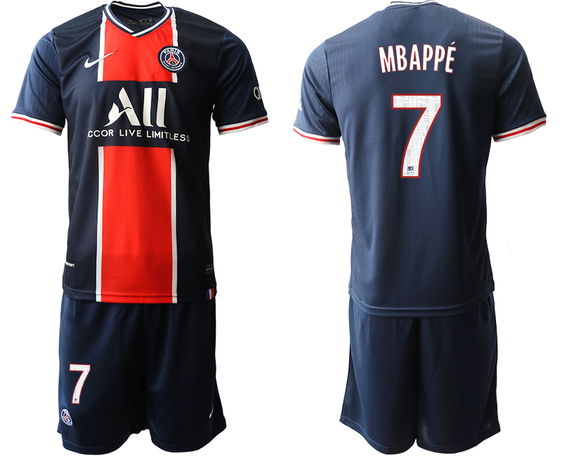 Men 2020-2021 club Paris St German home #7 blue Soccer Jerseys1->customized soccer jersey->Custom Jersey